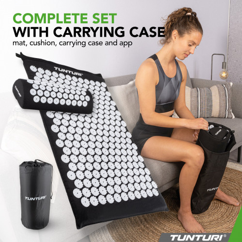 Joogamatt TUNTURI ACUPRESSURE MAT AND PILLOW BLACK