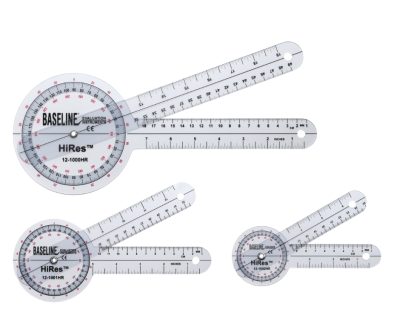 Plastikinis goniometras Baseline Plastic Goniometer - HiRes 360 Degree Head