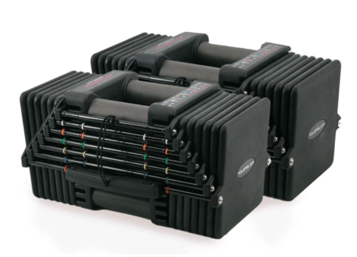 Reguleeritava kaaluga hantlid koos alusega Powerblock PRO 125 Commercial Includes Stand (2,2–56,7 kg)