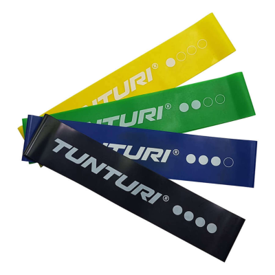Elastinių pasipriešinimo juostų rinkinys TUNTURI Mini Resistance Band Set, 4 vnt.