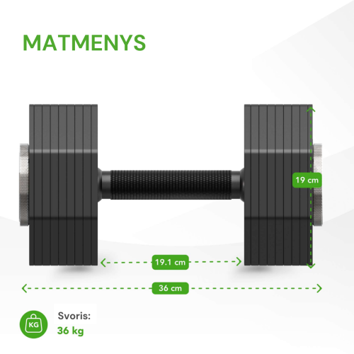 Reguleeritav hantel Tunturi Rapid Adjustable Dumbbell 36 kg