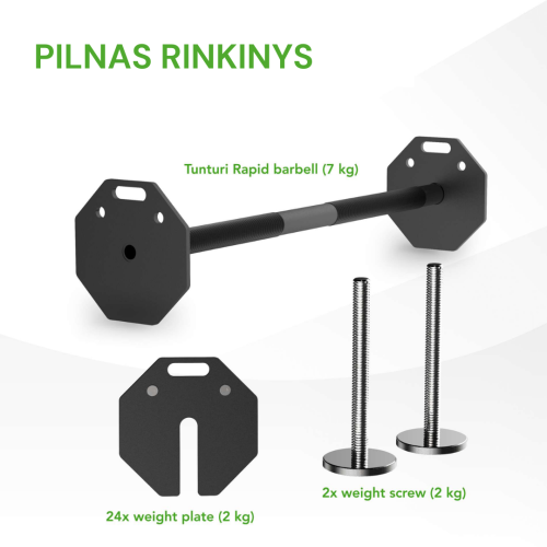 Reguleeritav kang raskustega Tunturi Rapid Adjustable Barbell 59 kg
