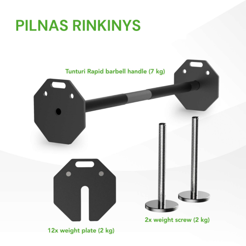 Reguleeritav kang raskustega Tunturi Rapid Adjustable Barbell 35 kg