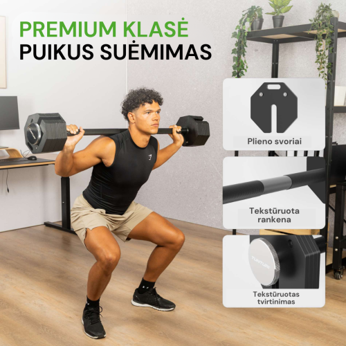 Reguleeritav kang raskustega Tunturi Rapid Adjustable Barbell 11 kg