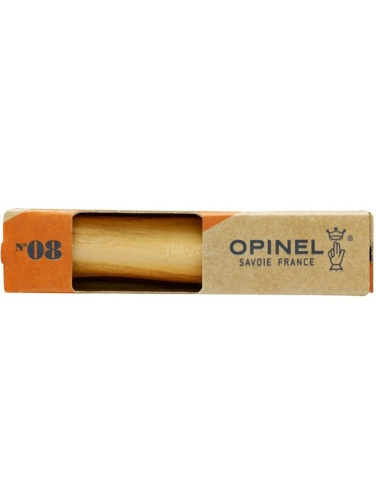 Opinel nuga nr.8 oliivipuukäepidemega karbis