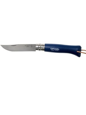 Opinel Trekking Knife No. 8 with stainless steel blade and blue handle