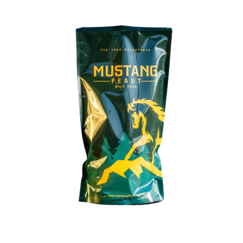 Nr.98 toit reisideks MustangFeast suitsutatud veiselihahakkliha riisiga + brownie koogike
