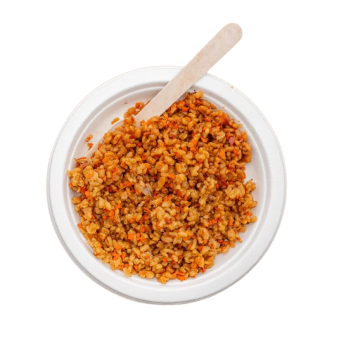 Nr.98 toit reisideks MustangFeast suitsutatud veiselihahakkliha riisiga + brownie koogike