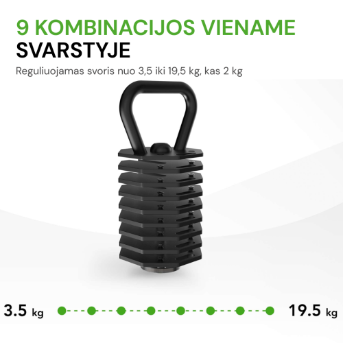 Tunturi Kiire reguleeritav sangpomm Tunturi Rapid Adjustable Kettlebell Handle 19,5 kg
