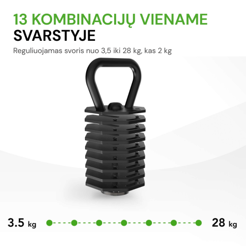 Tunturi Kiire reguleeritav sangpomm Tunturi Rapid Adjustable Kettlebell Handle 28 kg