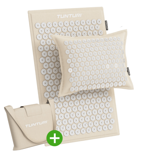 Joogamatt TUNTURI ACUPRESSURE MAT AND PILLOW BEIGE