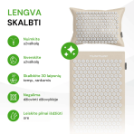 Joogamatt TUNTURI ACUPRESSURE MAT AND PILLOW BEIGE