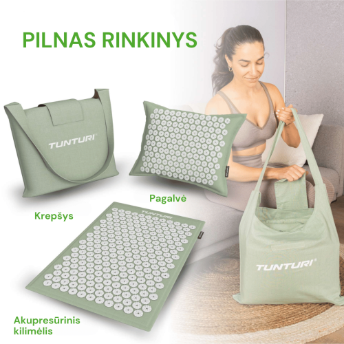 Joogamatt TUNTURI ACUPRESSURE MAT AND PILLOW BLACK