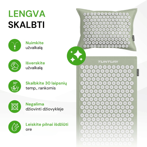 Joogamatt TUNTURI ACUPRESSURE MAT AND PILLOW BLACK