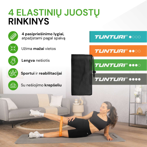 TUNTURI Mini kummilintide komplekt, 5 tk.