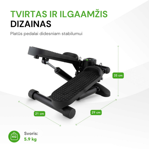 Astmelaud Tunturi Stepper, Black, Incl. Display