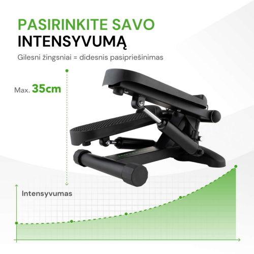 Astmelaud Tunturi Stepper, Black, Incl. Display