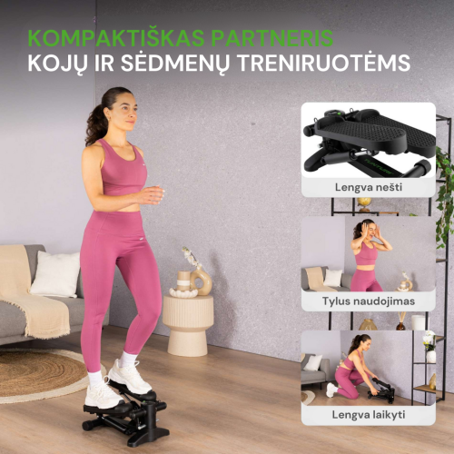 Astmelaud Tunturi Stepper, Black, Incl. Display