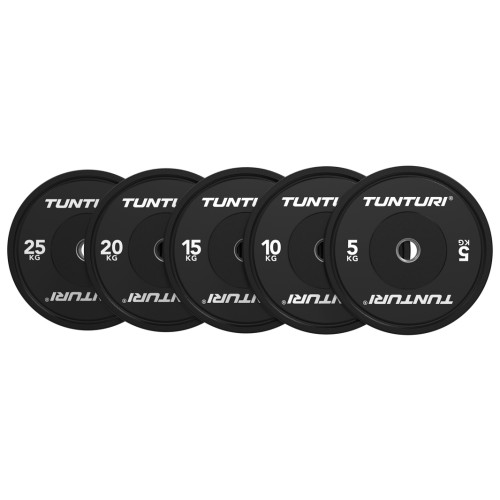 Raskuskettad TUNTURI Platinum Bumper Plate Black (5-25kg)