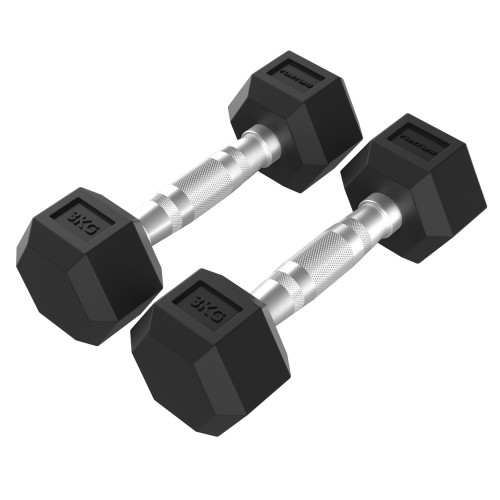 Hantlite komplekt TUNTURI Platinum Hex Rubber Dumbbell Set, 2,5-20kg