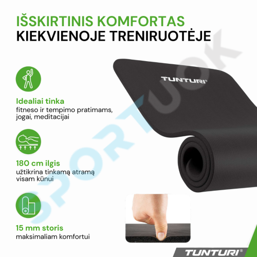 Joogamatt TUNTURI NBR Fitness Mat ilma kandekotita