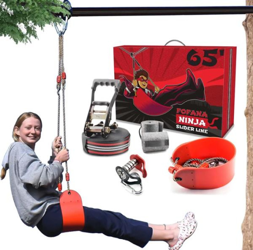 Fofana Ninja Slider Zipline Pulley välilise seikluskomplekt, 20m