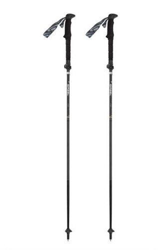 Hübriid Carbon Stick Trekkingule ja jooksurajale, kokkupandav, 105-125 cm, Must