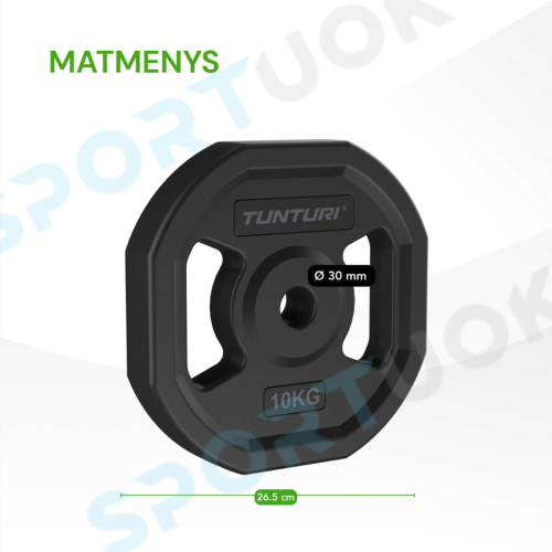 Tunturi Pro Aerobic Pump Set Plates, 2 x 10 kg, Set, TPU + Free Tunturi Training App