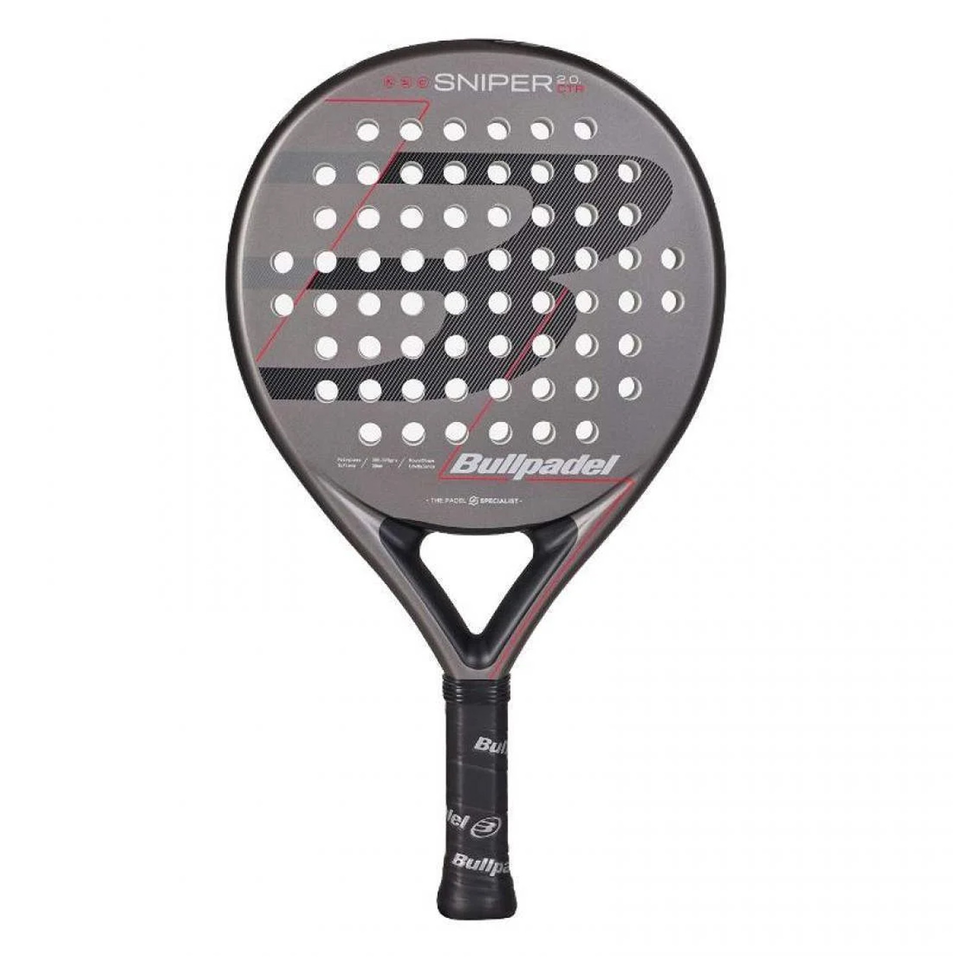 Padelireket BULLPADEL SNIPER 2.0 CONTROL DARK GREY 2026 PADEL RACKET