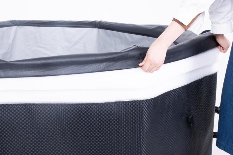 Aegean Eco Foam kõvade seintega musta rotangist spaa, 4–6-kohaline