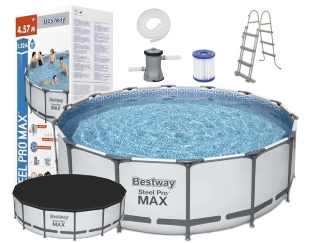 Raamkauss bassein Bestway Steel Pro Max komplekt 457x122 cm, filtrpumba ja tarvikutega (56438)