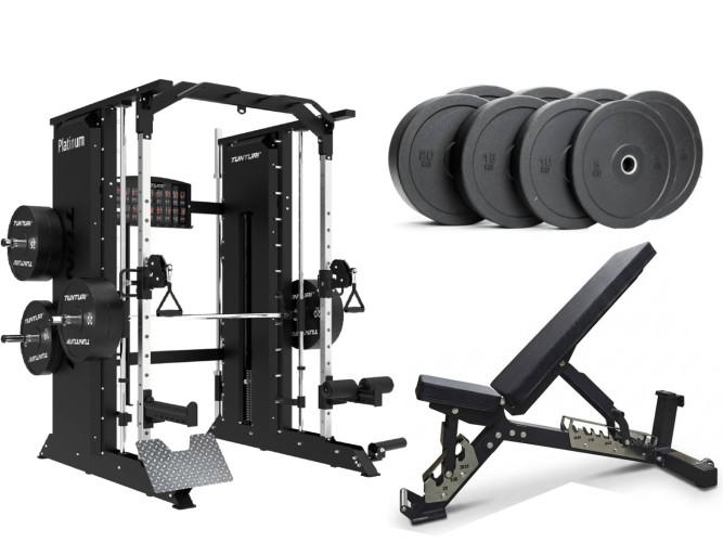 Tunturi Platinum Smith masin + jõusaalipink + 100 kg raskused