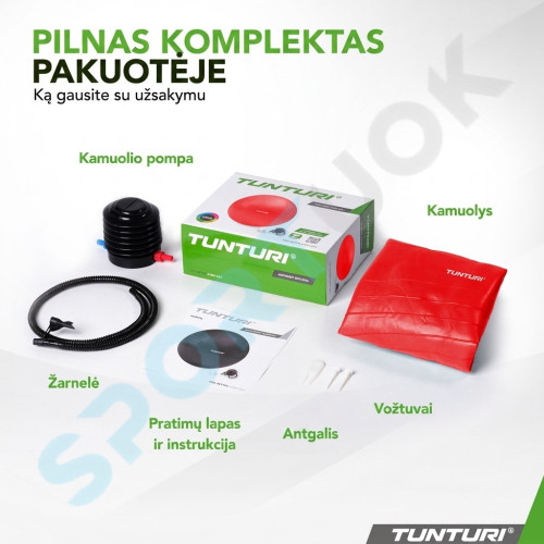 Joogapall Tunturi Gymball 55cm, Red, Anti Burst